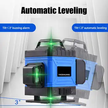 

16 Lines 4D Laser Level Green Light Auto Self Leveling Measure 360 Rotary Lasers Horizontal And Vertical Cross Line Levels