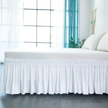 

2020 Bed Skirt White Wrap Elastic Bed Shirts Without Bed Surface Twin /Full/ Queen/ King Size 38cm Height Home Hotel Use Bedding