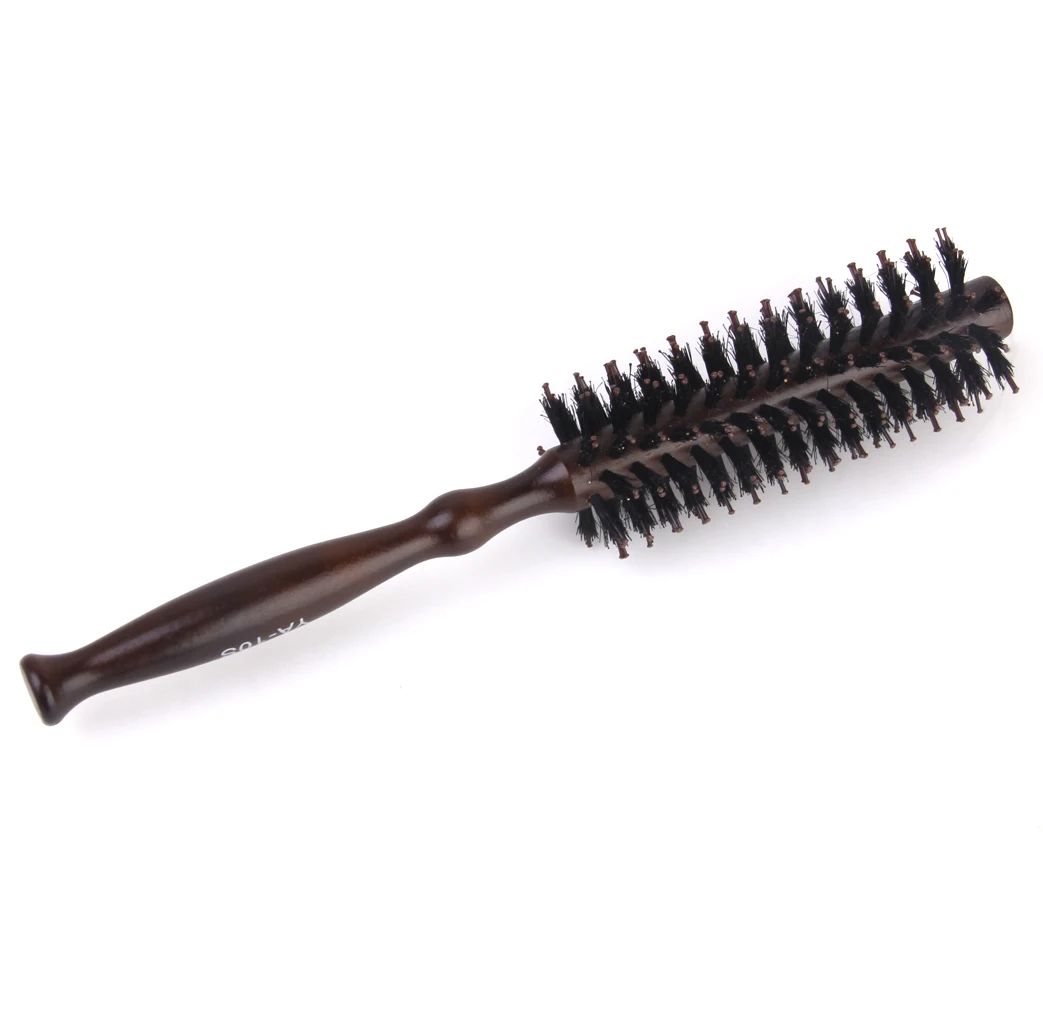 Круглая щетка для волос с деревянной ручкой | Шиньоны и парики