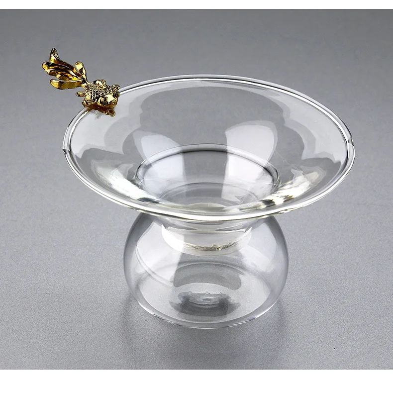 

Heat-Resistant Borosilicate Glass Large Size Tea Strainer High-temperature Resistant Goldfish Whitebait Filter Stainless Steel S