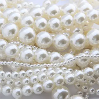 

3-20MM Loose Beads Acrylic Fake Pearl DIY Jewelry Making Spacer Beige Necklace For Bracelets Earring DIY Hot New Wholesale
