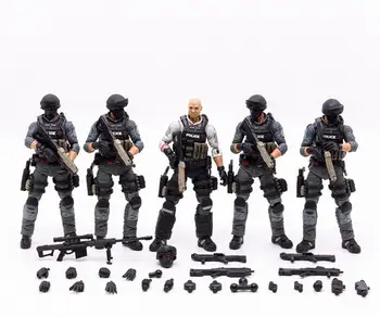 

JOYTOY City Polic soldier Birthday/Holiday 1/18 soldiers (5/pcs) action figures Gift model kit toys Free shipping
