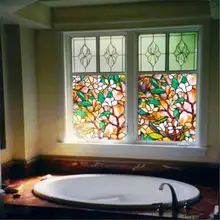 Магнолия шаблон витражное окно пленка статическая цепляется ПВХ непрозрачная многоразовая защита конфиденциальности мульти-размер Съемный DIY Тонировочная пленка