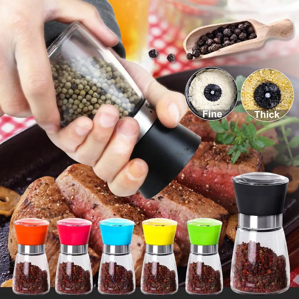 

Portable Kitchen Salt Pepper Mill Grinder Bottle Seasoning Jar Holder Container Spice Jar