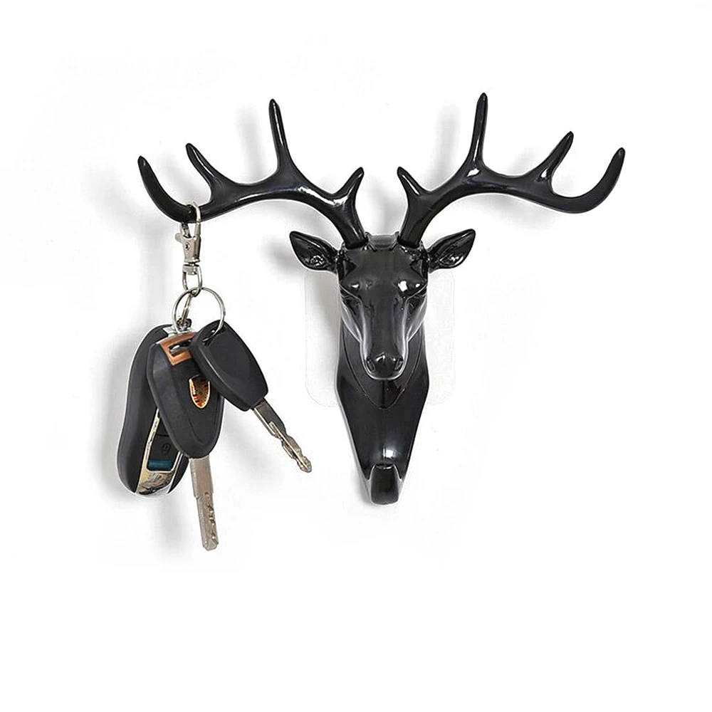 Wall Hanging Vintage Deer Head Antlers Hanging Clothes Hat Scarf Key Deer Horns Hanger Wall Decoration Hook wall hanging hook