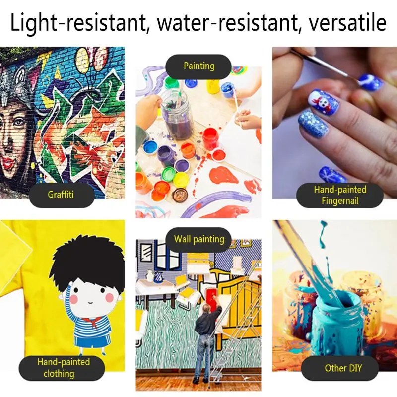 Gouache Pigment 2ml 12 Vibrant Colors Washable Gouache Paint For Kids School Finger Paint For Oil Painting Nail Art Clothes Art Digital