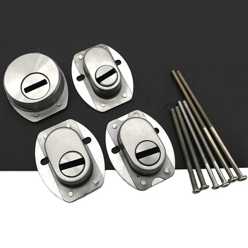 Door Lock Cylinder Door Lock Accessories Stainless Steel Anti-Theft Lock Cylinder Lock Cap Lock Protector Key Hole Plug Universal Type Mechanical Cover