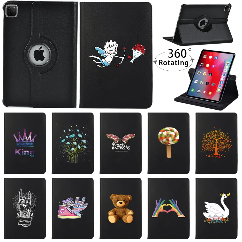 

360 Rotating Bracket Flip Stand Leather Case for Apple Ipad Air 1/2 9.7"/Air 3 10.5"/Air 4 10.9" Tablet Cover Case + Pen