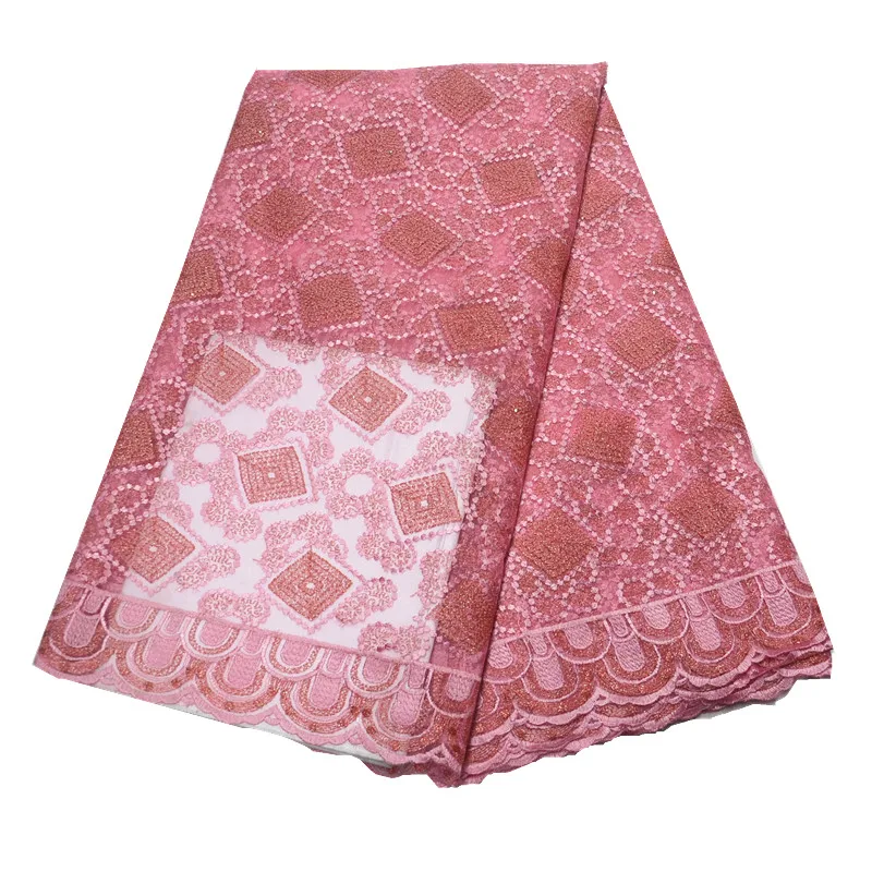 

latest french lace nigerian lace fabrics with stones tulle net tissue african fabric high quality lace fabric