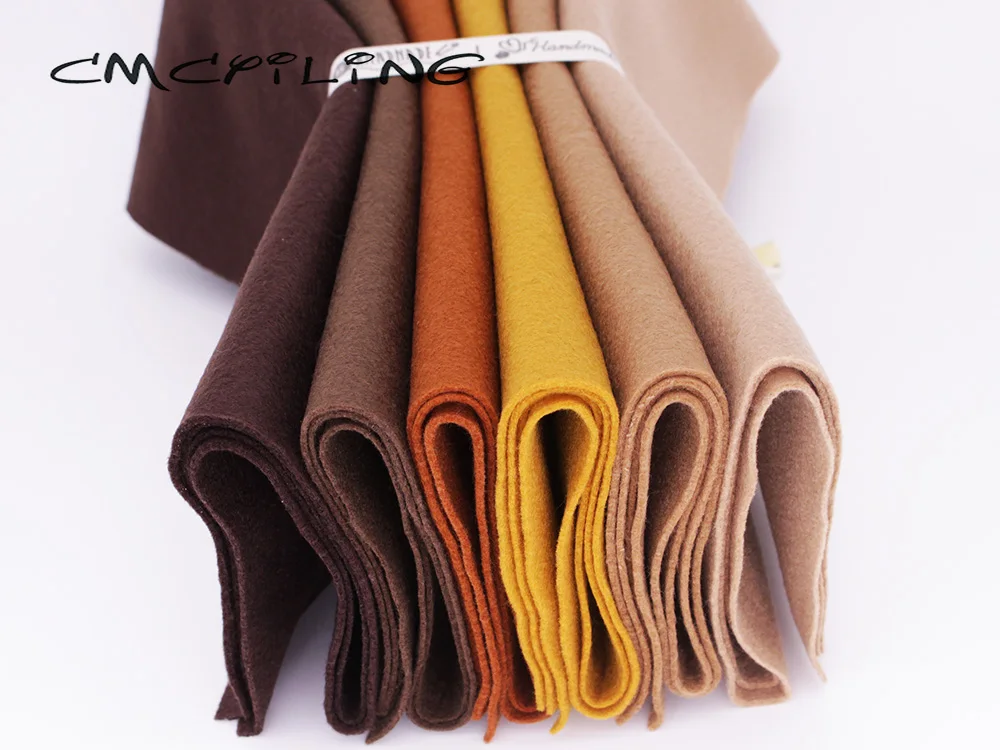 Description Picture 2 of itemCMCYILING Brown Soft Felt Fabric For Needlework DIY Sewing Dolls Crafts/Patchwork Non-Woven/Polyester Cloth 25cmx28cm 6Pcs/Lot