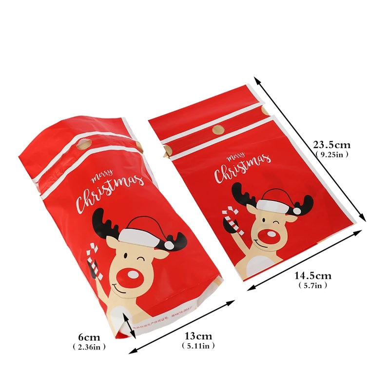 Merry Christmas Candy Bag Drawstring Bags Silk Ribbon For Birthday Wedding Party Decora Kids Gift Wrapping Supplies