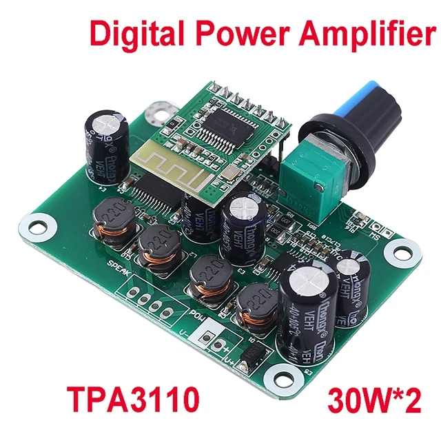 

A7-- TPA3110 30Wx2 For Aluetooth 4.2 Digital Stereo Audio Power Amplifier Board DIY 30W+30W 8-26V USB Portable Speaker