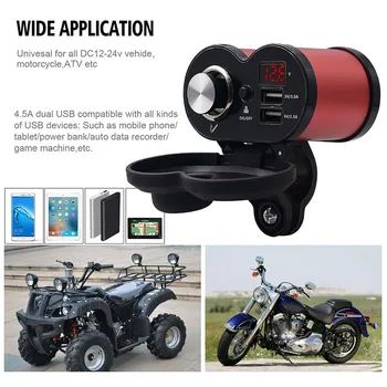 

Anti-corrosion Motorcycle charger Set USB LED Switch Waterproof Dustproof