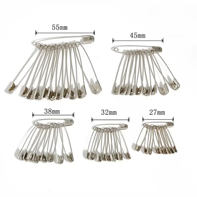 50Pcs Silver Safety Pins DIY Sewing Tools Accessory Stainless Steel Needles Large Safety Pin Small Brooch Apparel Accessories