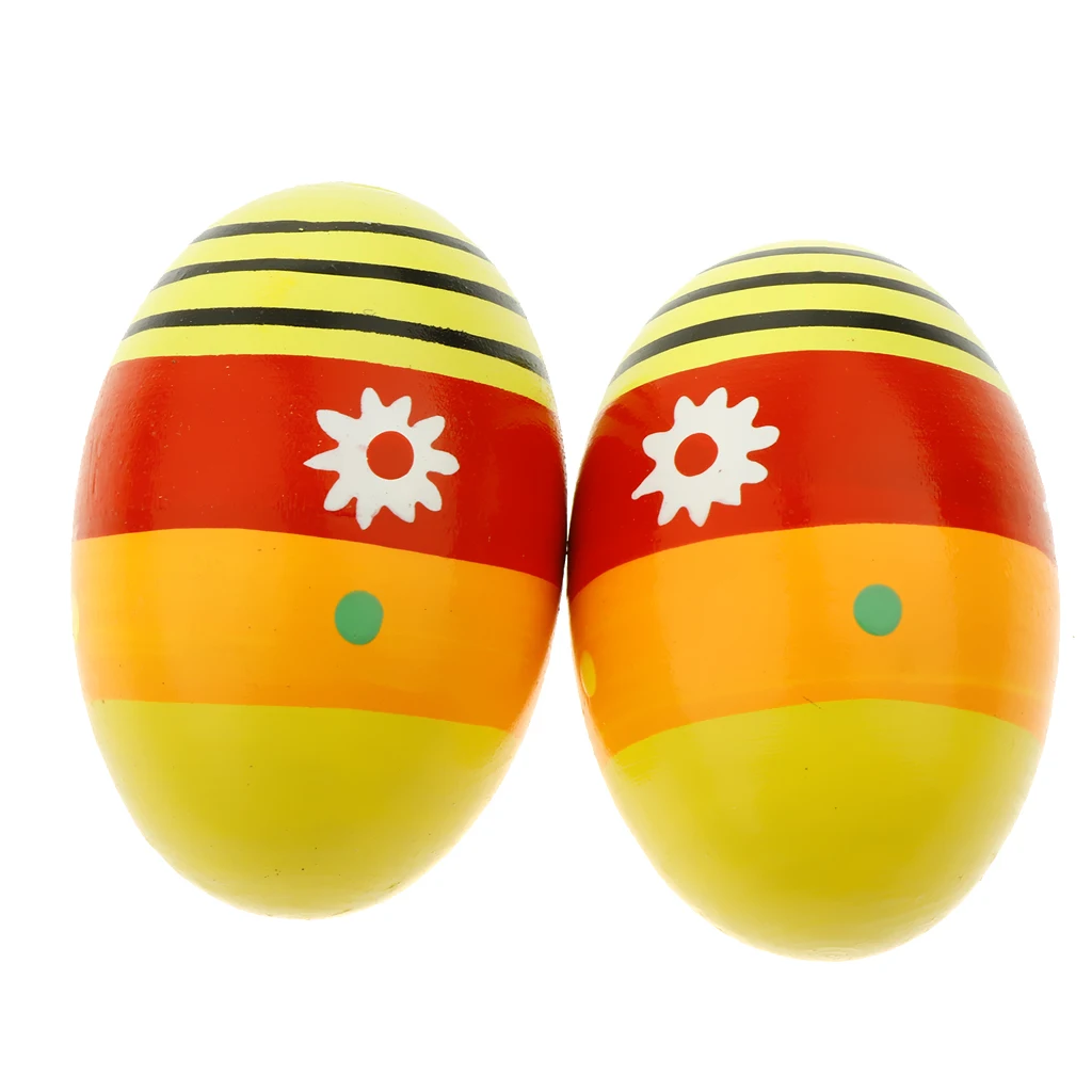 2 шт. деревянная перкуссия музыкальное яйцо Маракас яичные шейкеры детей игрушки-2 разных Цвета