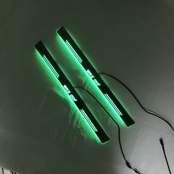 

Acrylic door sill plate strip with led decorative welcome light moving door scuff for subaru wrx sti, 2pcs