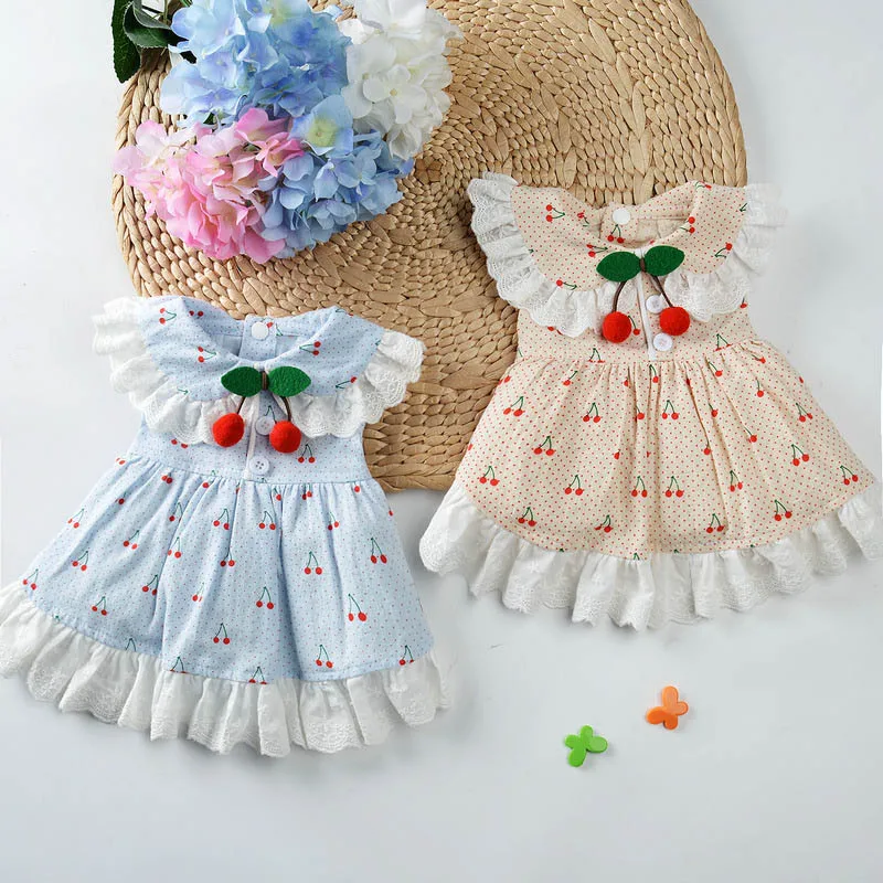 Женское платье в виде вишни для домашних питомцев вечерние ные платья щенков