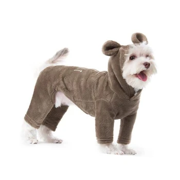 

S-XXL Dog Jumpsuit Pet Winter Warm Cotton Clothes Puppy Pajamas Hooded Embroidered Letters Jumpsuit Dog Outfits