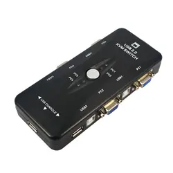 USB KVM 4 порта Селектор VGA печать автоматический переключатель мониторная коробка VGA разветвитель V322 USB 2,0 KVM переключатель с 4 шт. VGA кабель