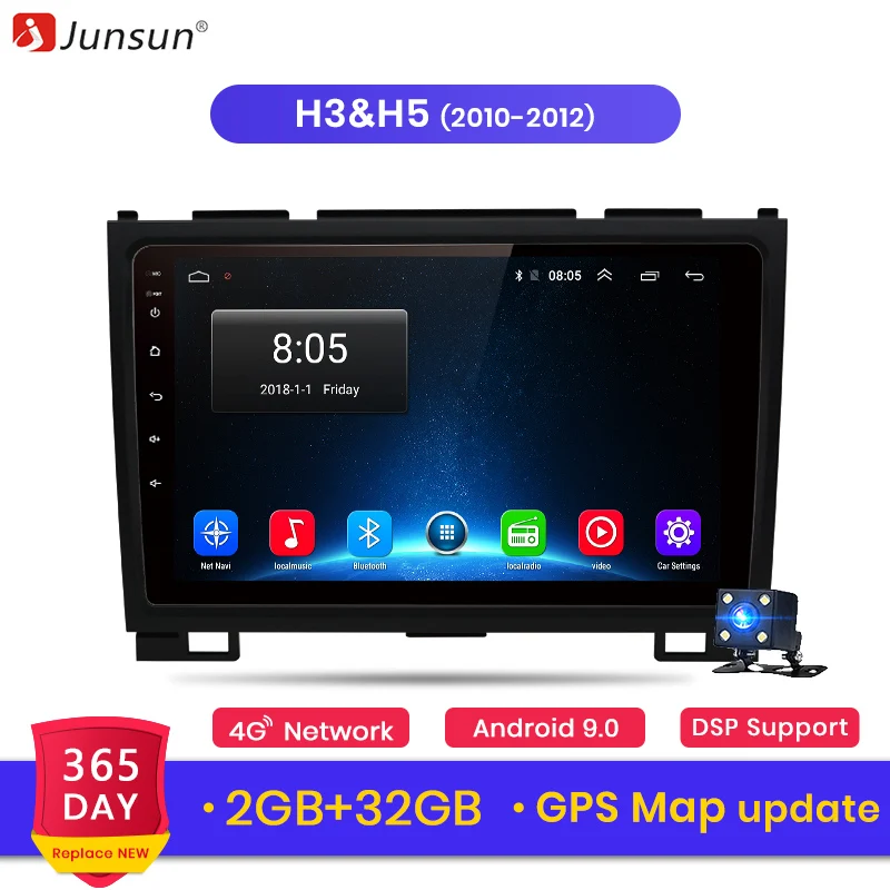 Junsun V1 2G+ 3 2G Android 8,1 для aval Hover Greatwall Great wall H5 автомобильный Радио Мультимедиа Видео плеер навигация gps 2 din dvd