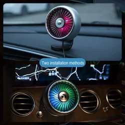 Summer Car USB Fan 3 Gear Wind Adjustment Air Conditioner Outlet Center Console Electric Fan Cool Appliances With Ambient Light