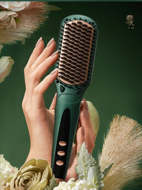 Inner buckle straight roll dual use lazy man magic ware hair-free ceramic glaze anion straight comb J03