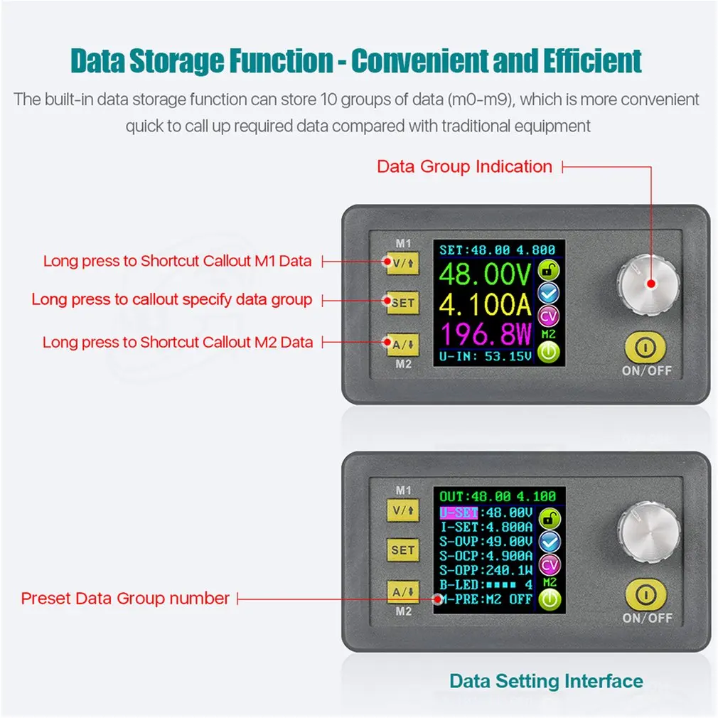 DPS5005-USB-BT постоянного напряжения постоянного тока понижающий модуль питания Buck