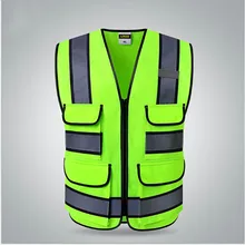Защитная спецодежда Мульти Карманы Высокая Видимость Жилет Безопасности со светоотражающими полосками на открытом воздухе работы