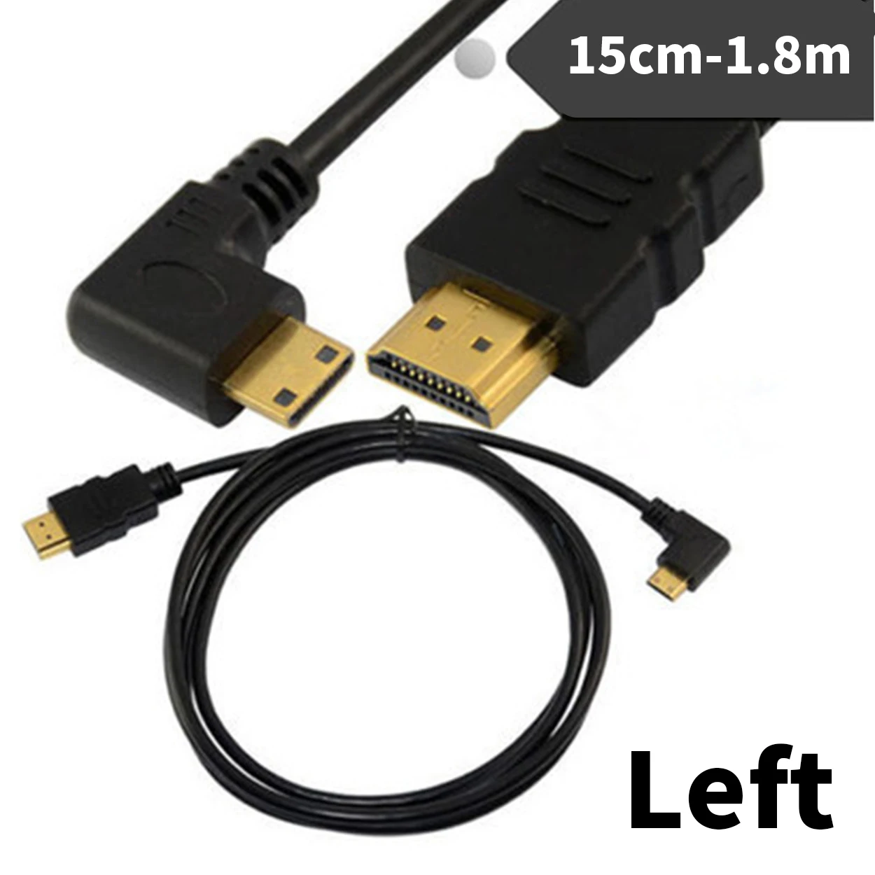 Премиум Full1080P HDMI V1.4 кабель типа папа к Mini угол 90 градусов HDTV 15 см 1 8 м|Кабели HDMI| |