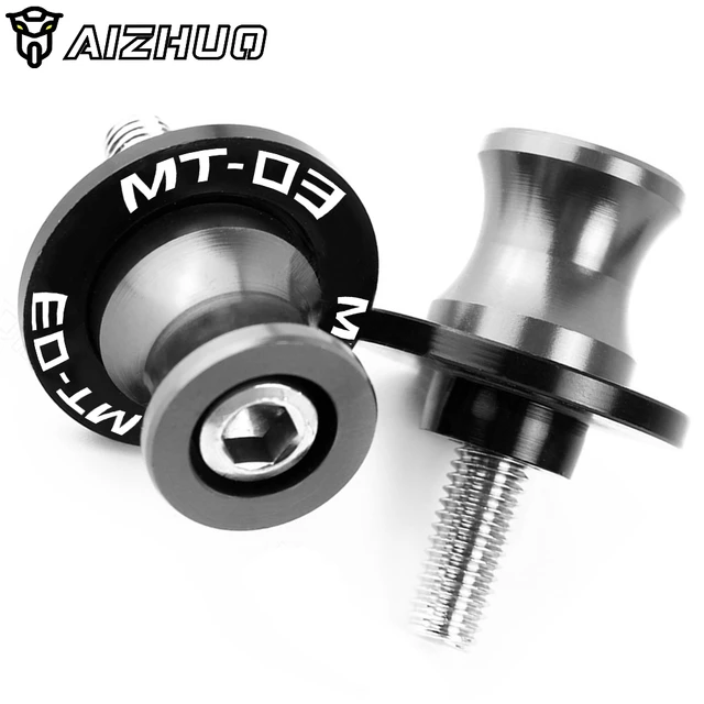 MT 03 Motorcycle Accessories 6MM CNC Aluminum Swingarm Spools Stand Screw Slider For YAMAHA MT03 MT-03 mt03 2005-2020 2019 2018 6MM Gray