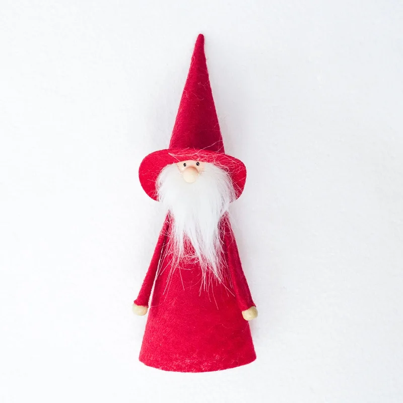 Красная, белая, серая Рождественская ткань кукольная подвеска крышка бутылки вина Санта одежда орнамент деревянный домашний декор - Цвет: C