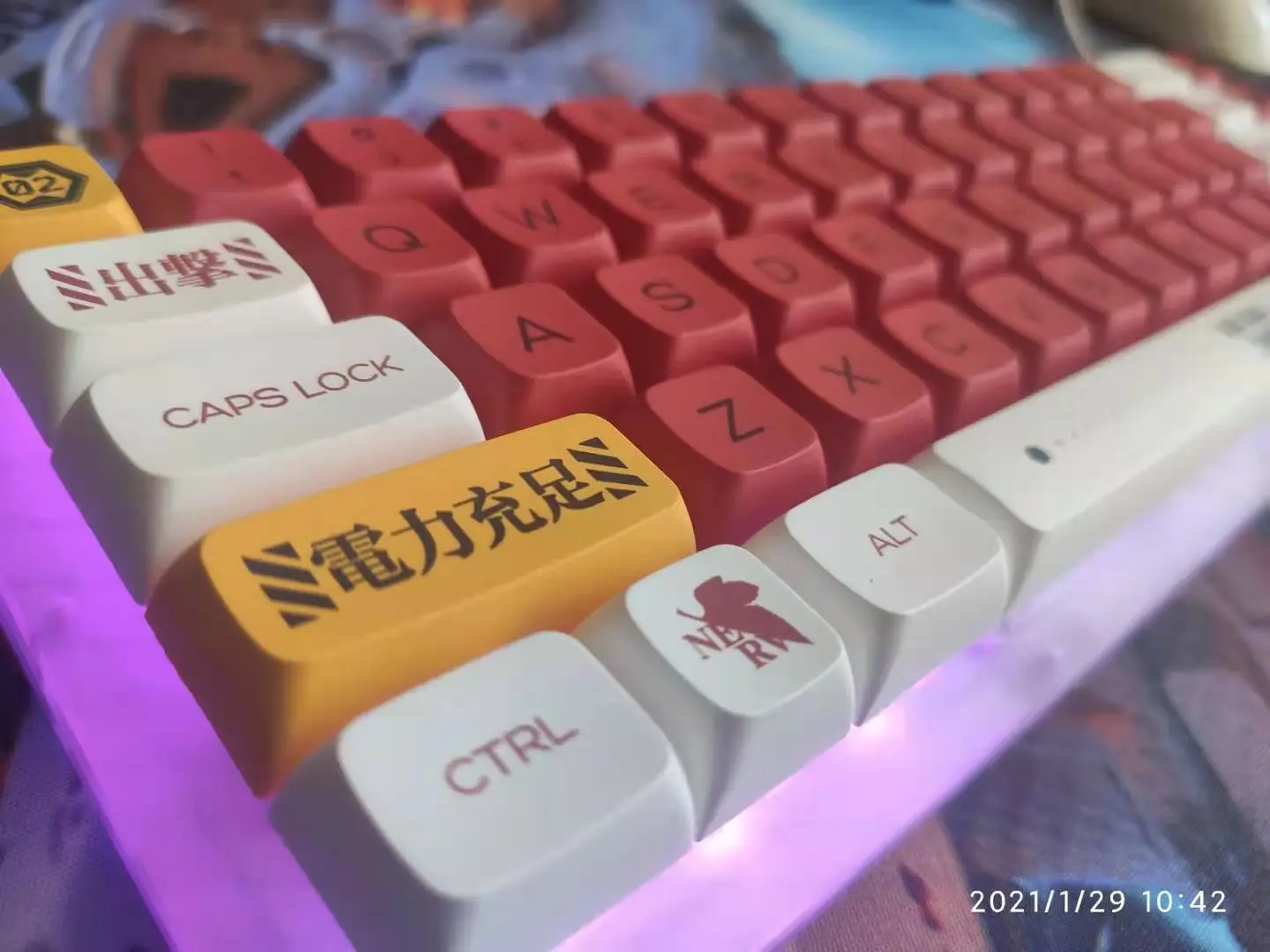 conjunto eva tema keycap pbt tintura subbed chave para mx switch teclado mecânico xda perfil keycaps
