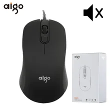 Aigo USB fare optik kablolu fare 1200/2400 DPI bilgisayar fare 4-Button sessiz oyun PC faresi/dizüstü/bilgisayar/masaüstü/Mac