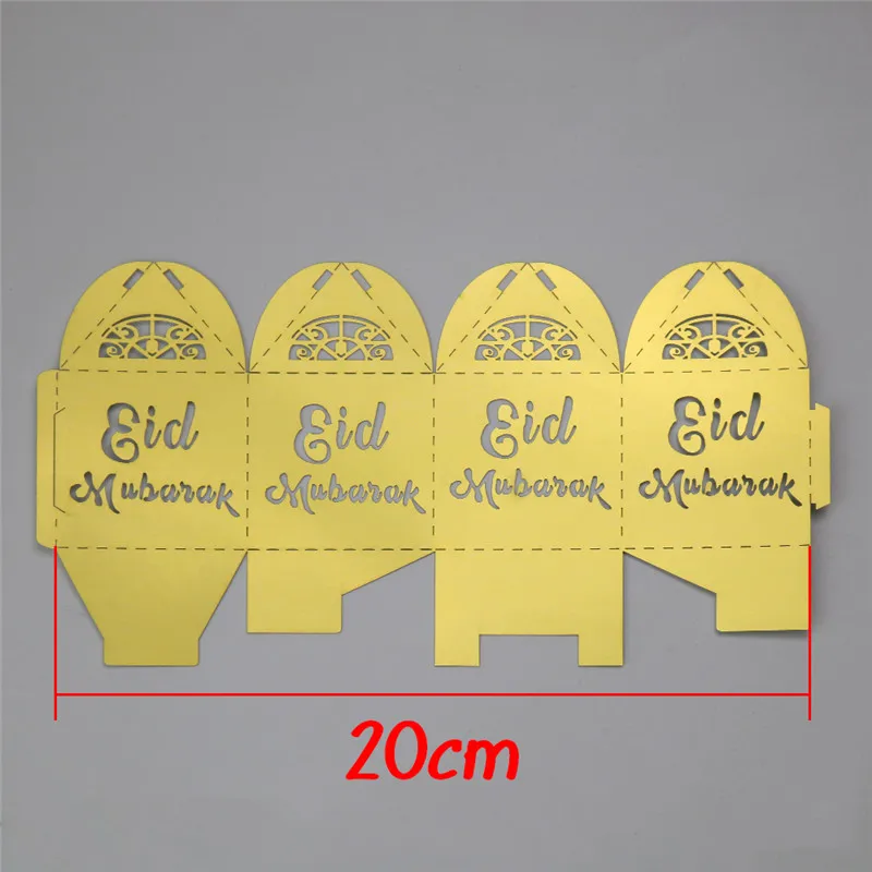 Близнецы 50 шт. Золотой Серебряный Eid Mubarak конфетная коробка Рамадан Kareem Подарочная коробка исламский мусульманский фестиваль счастливый Eid вечерние поставки
