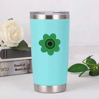 

Green Flower Design Double wall stainless steel mug cup water bottle car cup print logo mug