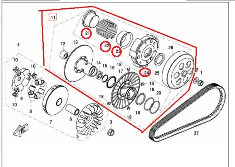 Площадка сцепления space/spring/seat/для CF250 JETMAX250 CF250T-6A номер детали 01AD-052200 с красной