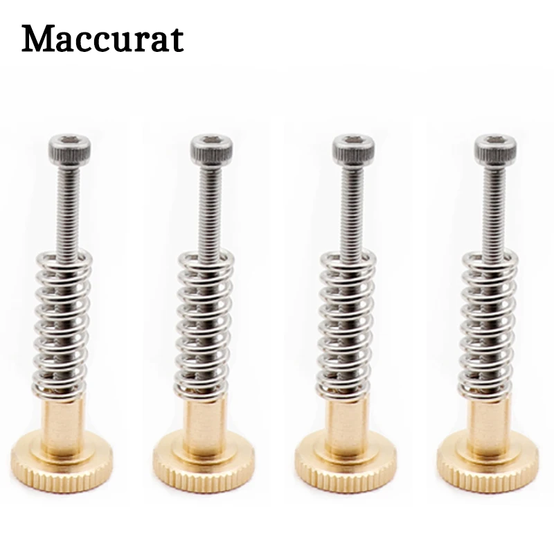 4pcs 3D Printer parts Ultimaker 2 Hot Bed Spring Leveling M3 Kit 4* Adjustment Nut+4*Springs+4 Screw Heatbed Kit For 3D Printer