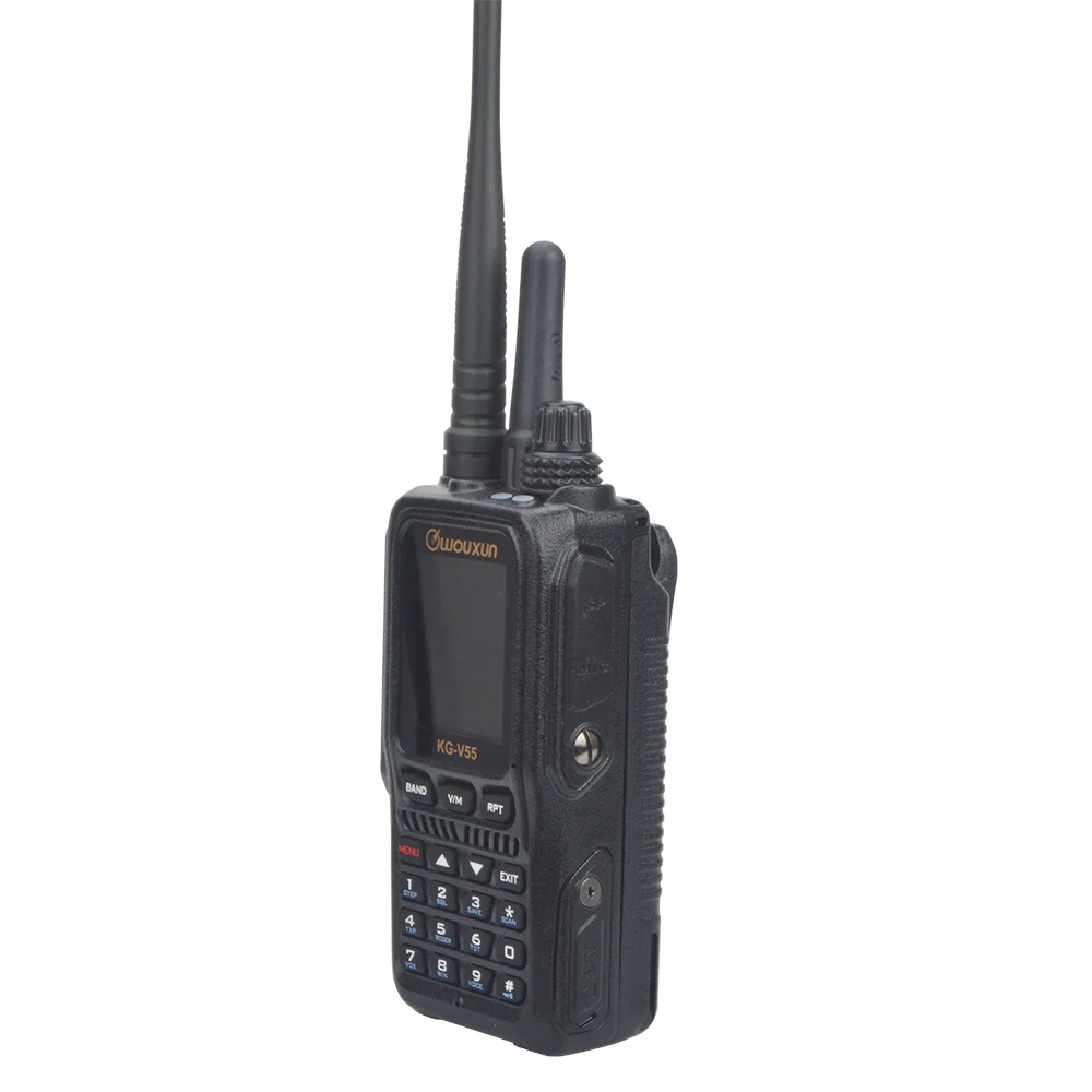 Public Network 4G/3G/2G WCDMA walkie talkie integrated with Dual band VHF UHF Analogue FM scrambler Two way radio Wouxun KG-V55