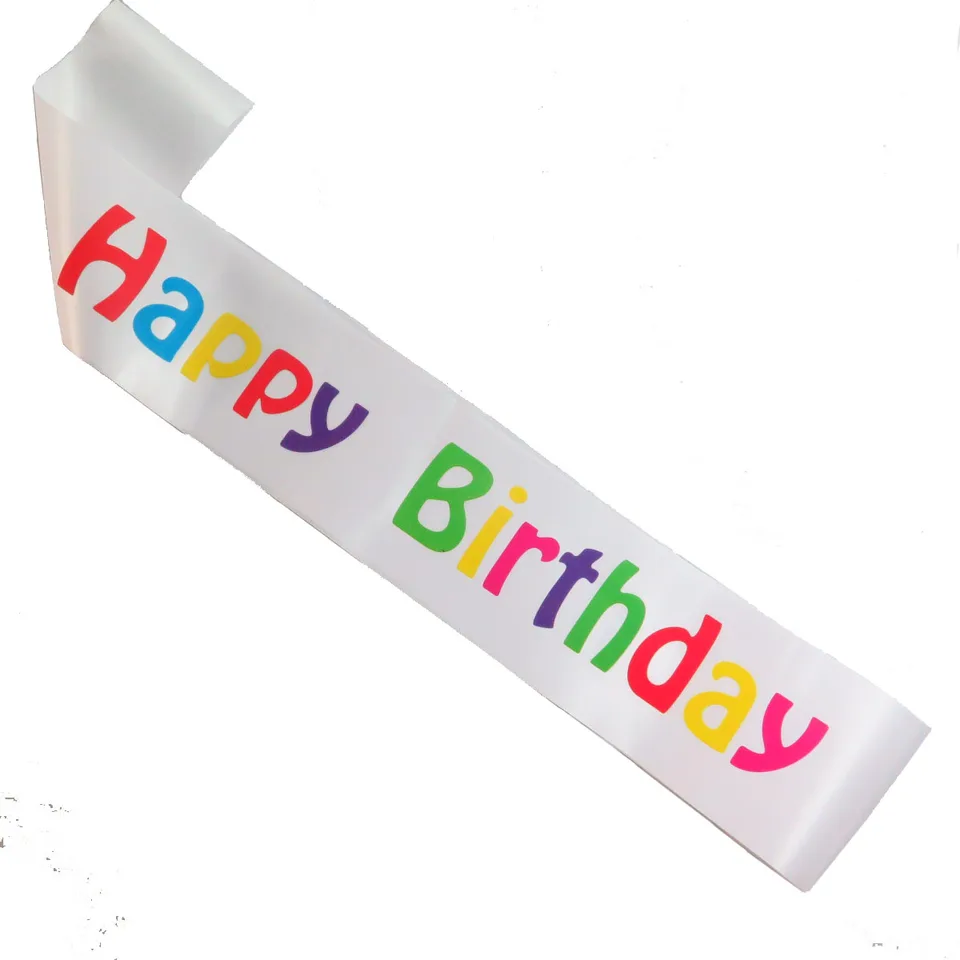 Ruban Blanc Drole Colore Impression Femmes Ceinture Hommes Joyeux Anniversaire 18 21 30 40 50 Princesse Filles Garcons Evenement Fete Pour Adulte Aliexpress