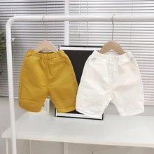 Детские брюки Летняя рабочая одежда для маленьких мальчиков, капри тонкие шорты для маленьких девочек штаны-шаровары в Корейском стиле