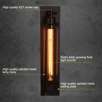 

E27 Industrial 110-220V Vintage Wall Lamp Iron Lamps Bedroom Corridor Restaurant Pub Retro Wall Lamp Sconces