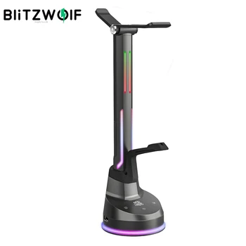 

BlitzWolf BW-GTK1 RGB Gaming Headphones Holder with 4 USB Ports Headset Stand Headphone Holder for Gamers Gaming PC Accessories