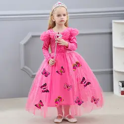 Детское розовое платье-пачка для девочек костюм на Хэллоуин и Рождество, платья принцессы для костюмированной вечеринки детская