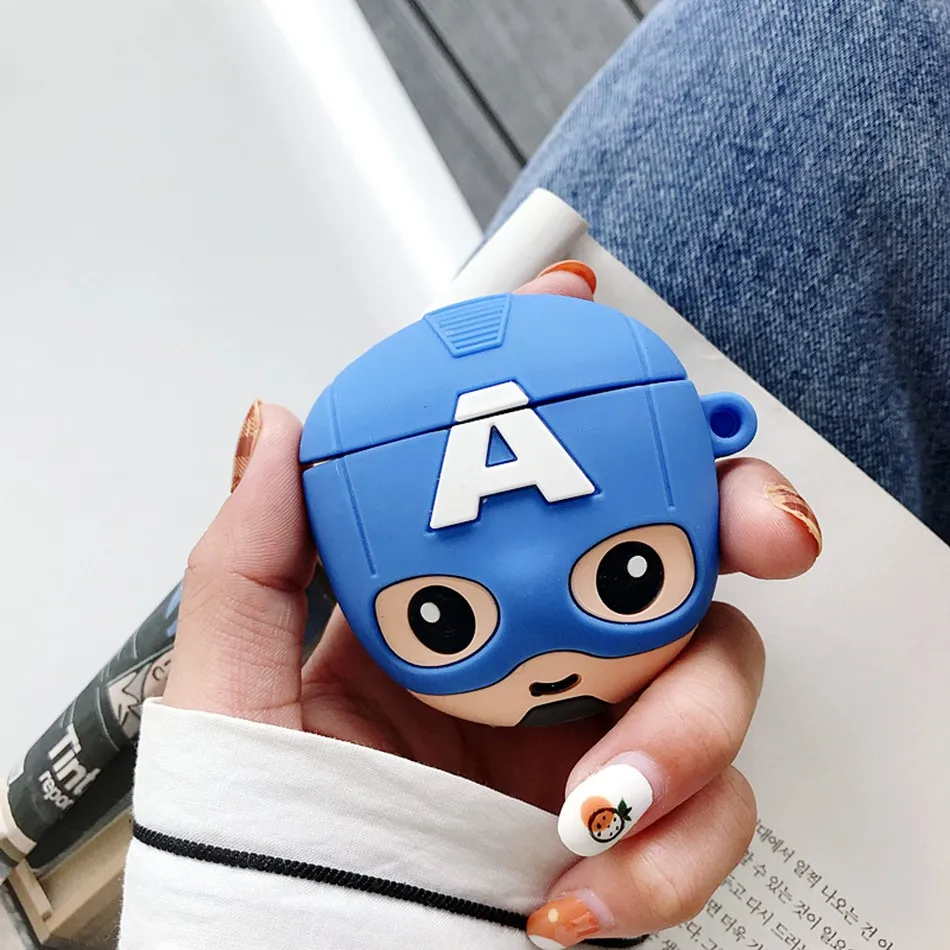490 F Чехол для AirPods с 3D рисунком стежка, чехол для наушников s для Apple Airpods 2, чехол, забавные аксессуары, Защитные Чехлы, кольцо на палец, ремешок - Цвет: 490 F