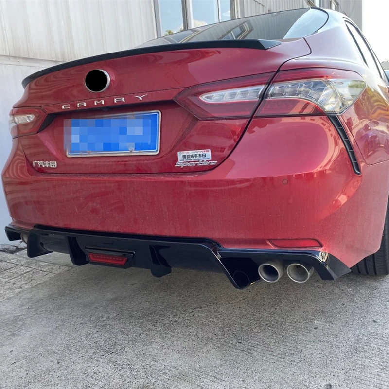 Rear bumper diffuser lip spoiler air outlet exhaust strip cover trim For  TOYOTA Camry 2018 2019 2020 2021 body kit accessories