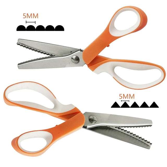 1pc Pinking Shears For Fabric Cutting,Zig Zag Scissors,Scrapbook Scissors  Decorative Edge,Great For Many Kinds Of Sewing Fabrics Leather And Craft