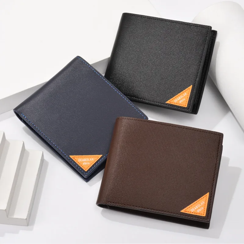 

2024 New Short Wallet Cross Pattern Three Fold Zipper Coin Purse Multi-Card Slot Driver's License Card Case Wallet