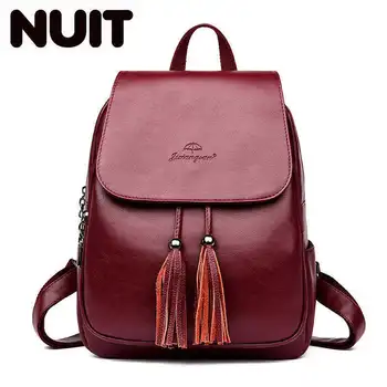 

Fashion Tassels Women Backpack High Quality Youth Leather Backpacks For Teenage Girls Female School Shoulder Bag Bagpack Mochila