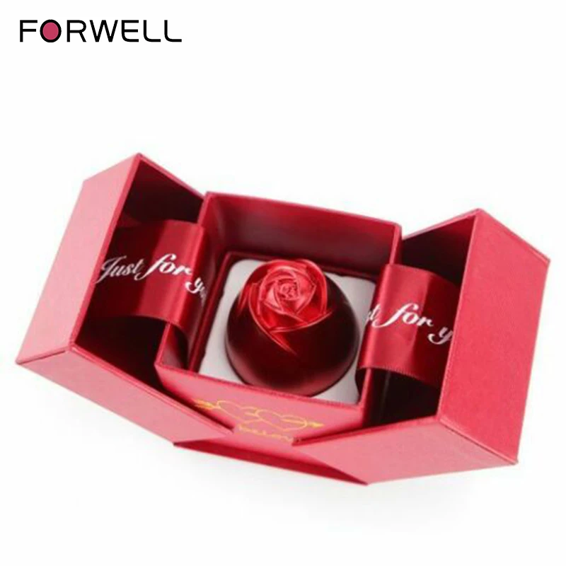 Valentine's Day Gift Box Rose Ring Boxes Jewelry Display Storage Case Box Velvet Lining Engagement Marriage Gifts