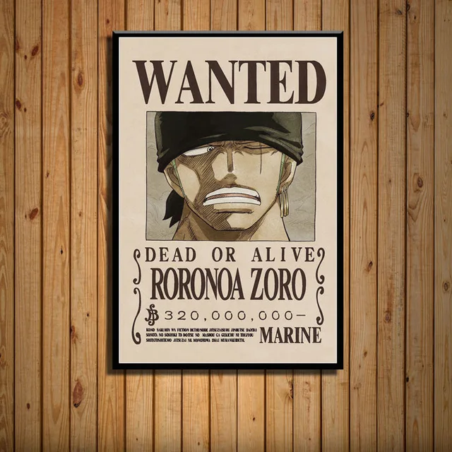 4 One piece Luffy Wanted плакат классический японский аниме Боевая Горячая картина Искусство Шелковый Холст плакат настенный домашний декор - Цвет: 4